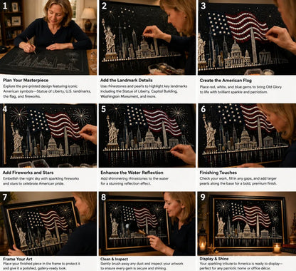 🦅Limited Edition USA 250th Anniversary Handmade Pearl Art Kit – Patriotic Wall Decor