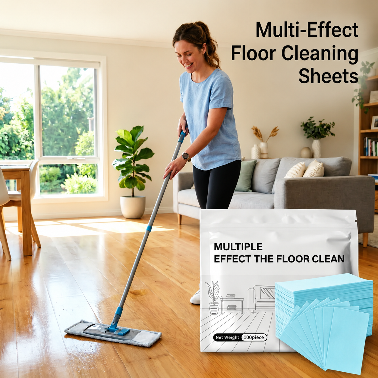 LUHAKA® 100 Piece Floor Cleaning Tablets Multi - Surface Cleaner for Hardwood Laminate Tile & RV Walls Antibacterial Deodorization Maintenance
