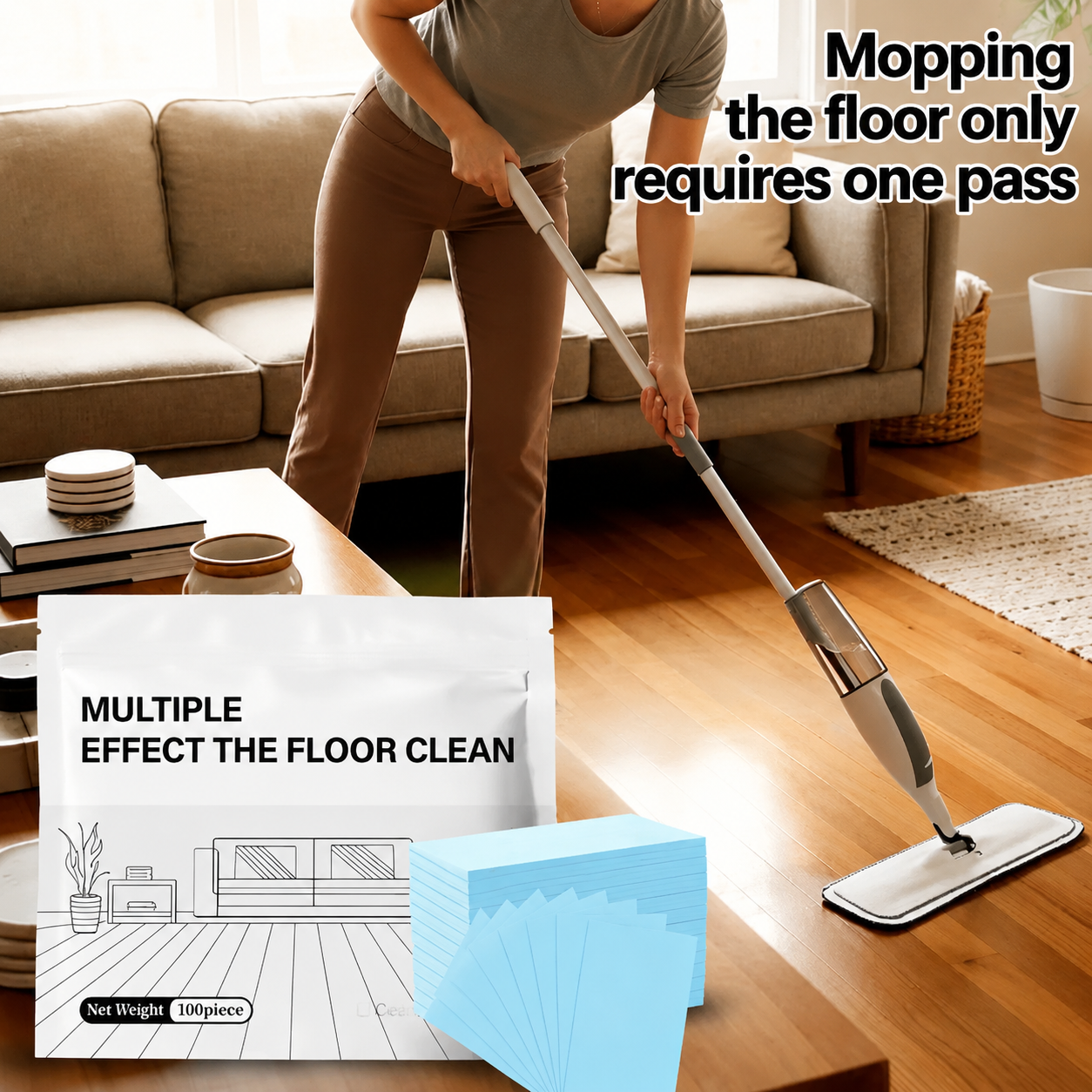 LUHAKA® 100 Piece Floor Cleaning Tablets Multi - Surface Cleaner for Hardwood Laminate Tile & RV Walls Antibacterial Deodorization Maintenance