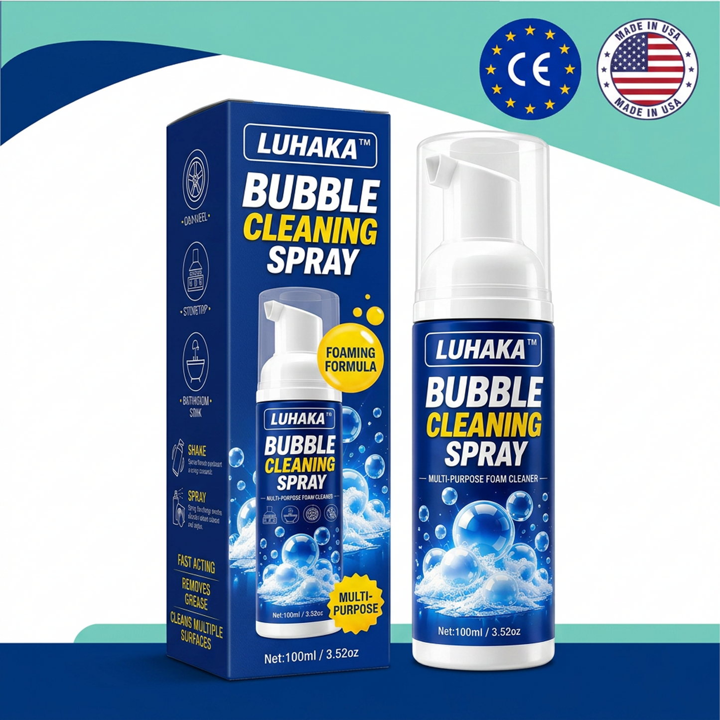 ✨LUHAKA™ Multi-Purpose Bubble Cleaning Spray -🏠 Melt Away Heavy Grease in Seconds 🫧