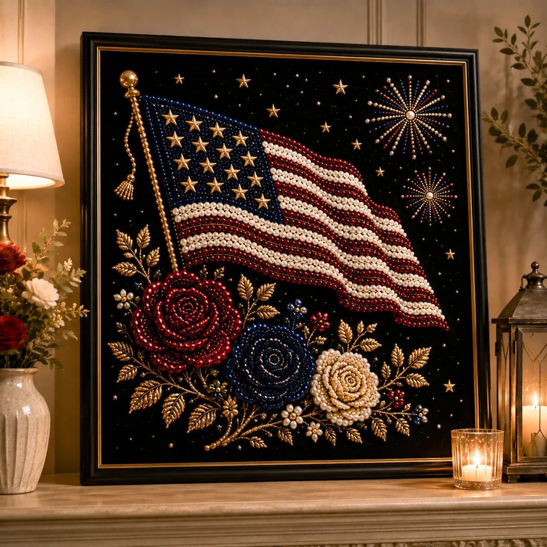 🦅America 250th Anniversary Pearl Art Kit – Stars & Stripes Skyline Limited Edition