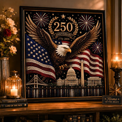 🦅Limited Edition USA 250th Anniversary Handmade Pearl Art Kit – Patriotic Wall Decor