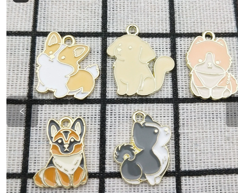 Puppy Pals Enamel Charm Set – 5 Cute Dog Charms